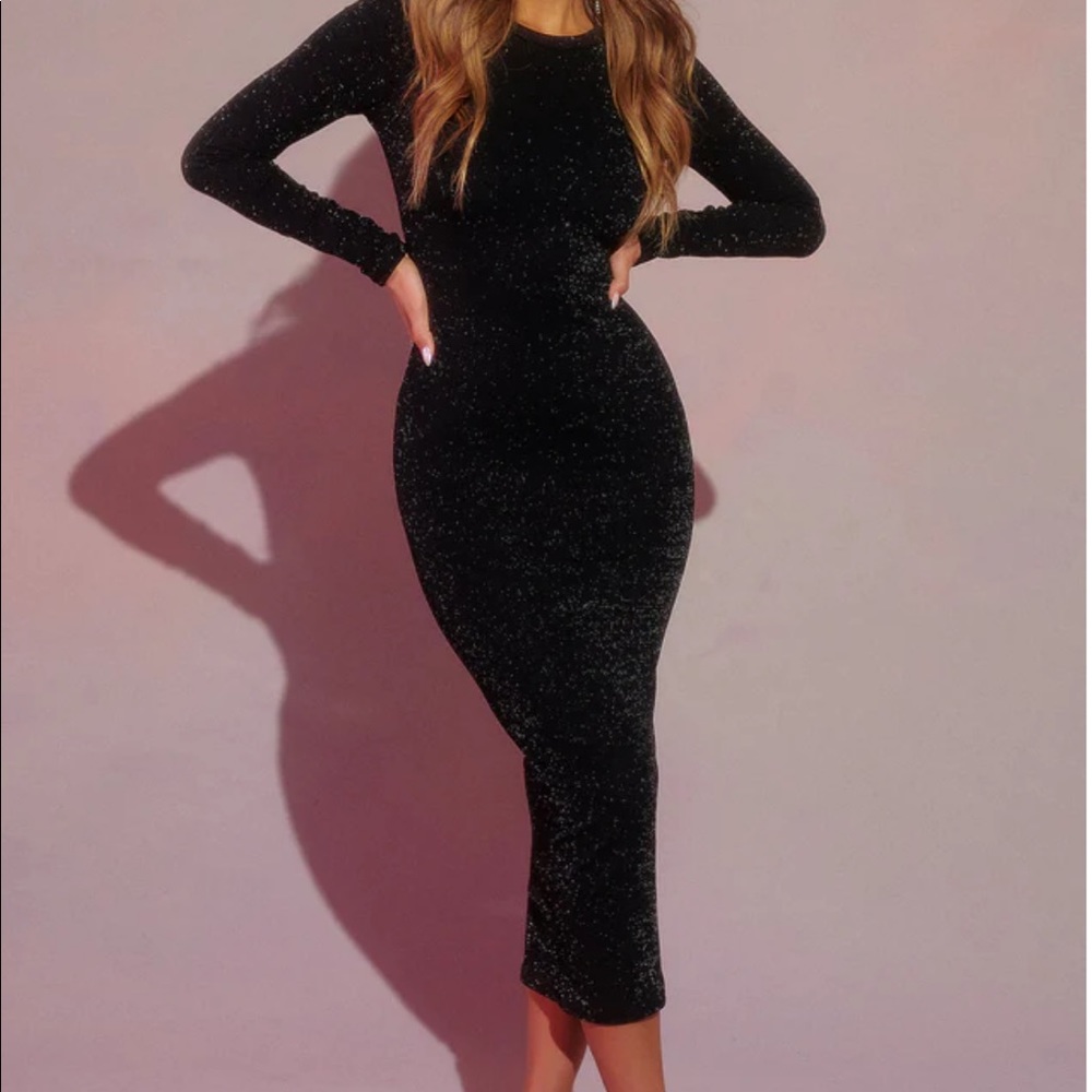 Long sleeve tight midaxi dress from misslola